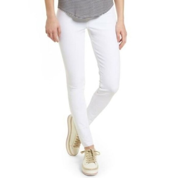 hue white denim leggings